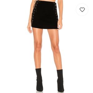 By the way velvet mini skirt
